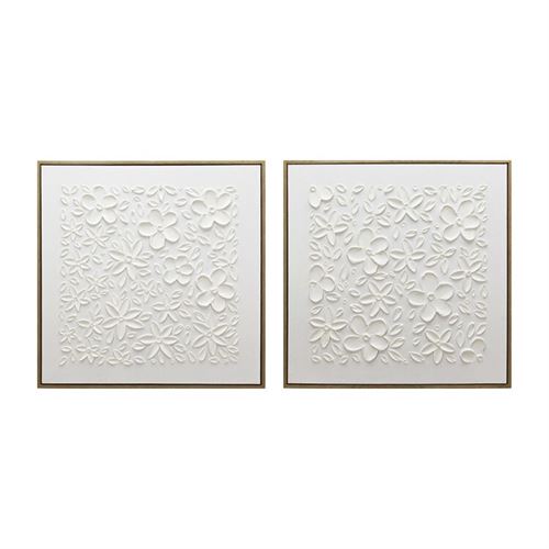 370309 PINTURA EM MOLDURA SANTI 2 MOD 100% 80X80X3.8 CM