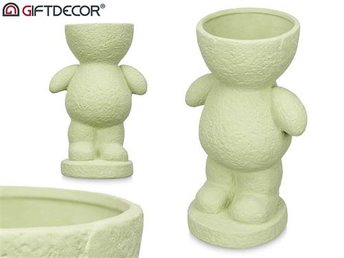 94227 JARRA CERAMICA DECORATIVA VERDE 12 x 16 x 25 cm.