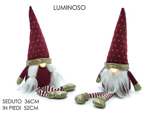 307056 GNOMO NATAL TECIDO BORDEAUX 52CM