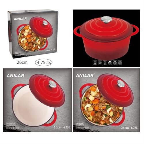 89454 LQA26N CAST IRON CASSEROLE 26CM