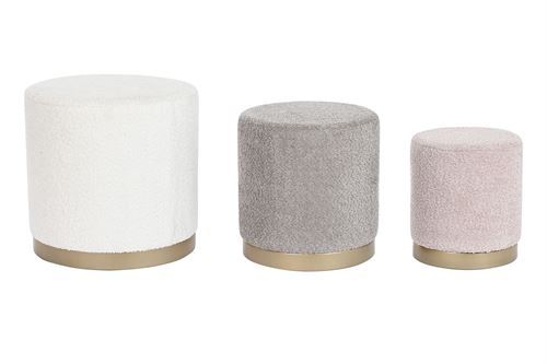 MB-206651 DESCANSA PES SET 3 POLIESTER MDF 48X48X45CM BRANCO