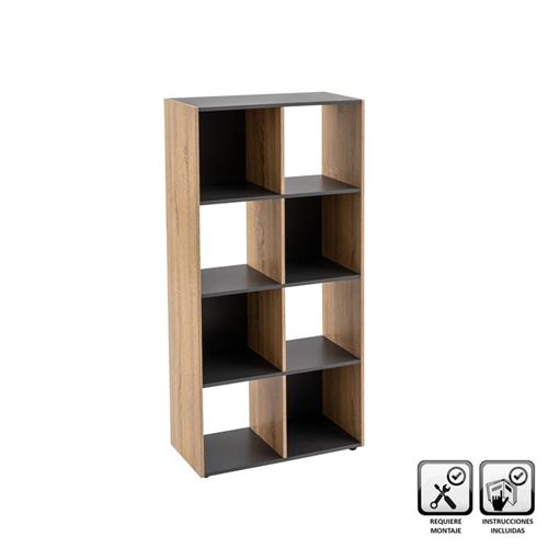 136318 ESTANTE 6 PRATELEIRA MDF CINZA 60X29X120CM
