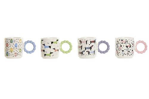 PC-219239 CANECA CERAMICA NEW BONE 15X8,5X9,5CM 370ML 4MOD