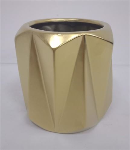103931298 VASO CERAMICA DOURADO 14x14x13cm