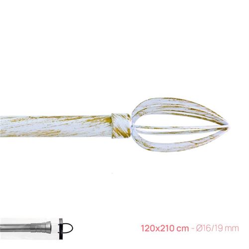 12749658 VARÃO BR./DOURADO P/CORTINADO 120-210CM Ø16/19MM CI-620