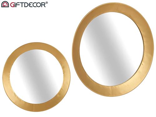 81467 ESPELHO REDONDO DOURADO 90CM