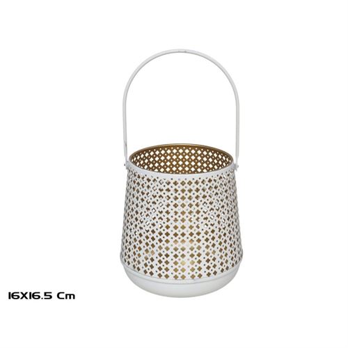 201078 CASTIÇAL METAL 16.00 X 16.00 X 16.50 CM