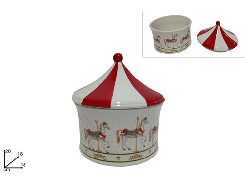 251660 CAIXA CERAMICA PARA BISCOITOS 18CM CAVALINHO