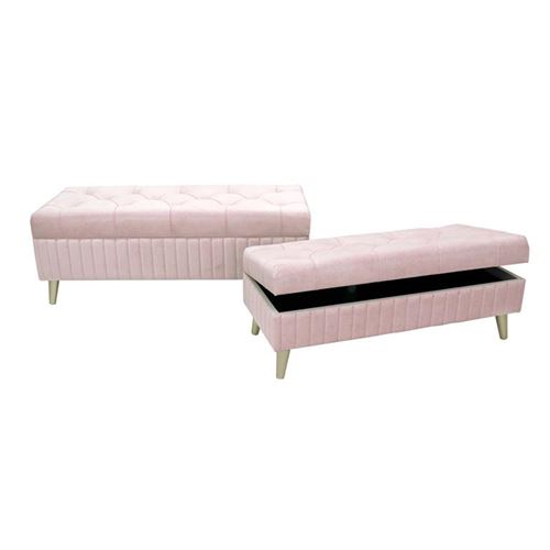 BANQUETA COM ARRUMAÇAO ROSA 120x50cm