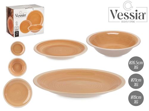 90335 CONJUNTO LOIÇA 18PÇS GRES BEJE