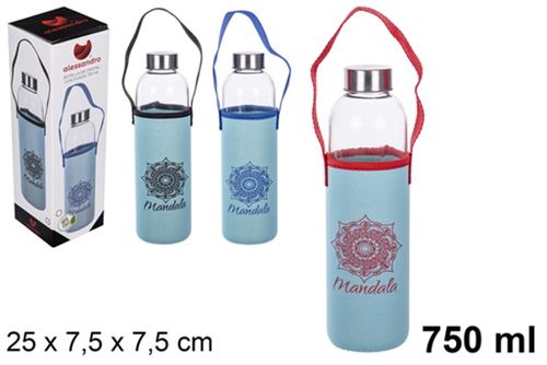108736 GARRAFA VIDRO COM FORRA NEOPRENE 750ML