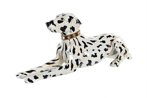 FD-189970 FIGURA RESINA 39X15X17,5 DALMATA DOG BRANCO