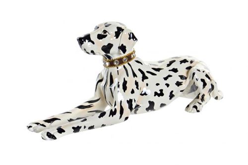 FIGURA RESINA 39X15X17,5 DALMATA DOG BRANCO