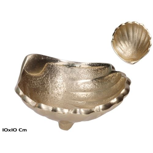 375281 TAÇA DECORATIVA CONCHA DO MAR 10X10X3CM OURO