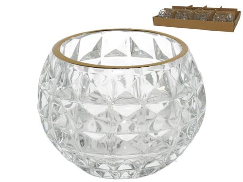 245690 SUPORTE PARA VELAS BELLA DEC. DOURADO 7,7X5,8 CM