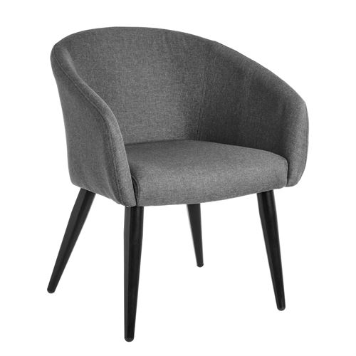803182 POLTRONA FAUX LINEN MORLA CINZA ESCURO 60X58X77