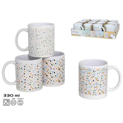102733 CANECA 330ML TRIPOLI 4 SORTIDOS GRES