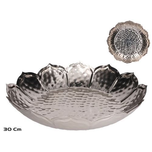 375373 BANDEJA METAL 30X30X5CM NÍQUEL