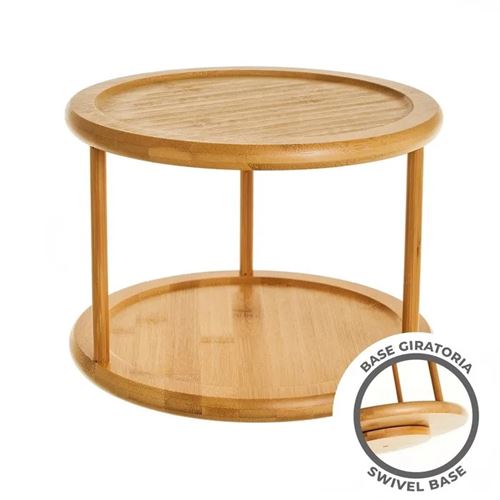 803490 ORGANIZADOR GIRATORIO BAMBU 25 X 25 X 19 CM