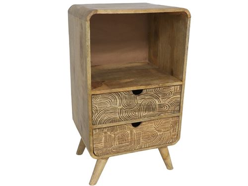 39692 MESA DE CABECEIRA MADEIRA 2GAVETAS 30X25X53CM