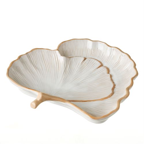 802697 BANDEJA DECORATIVA GINKGO 25,2X26X5,50CM