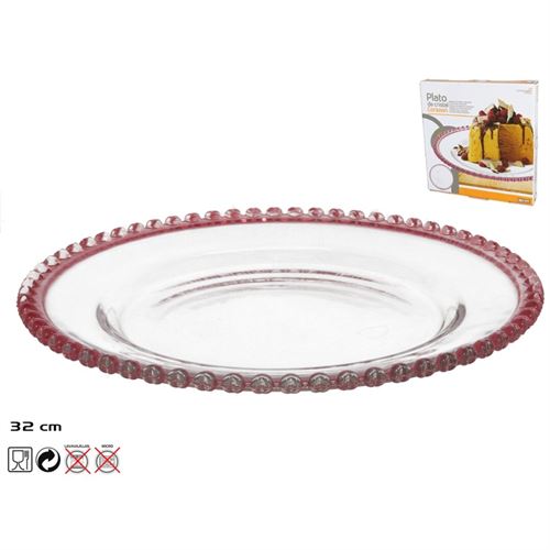 059372 PRATO DE BOLO 32CM CORACAO ROSA