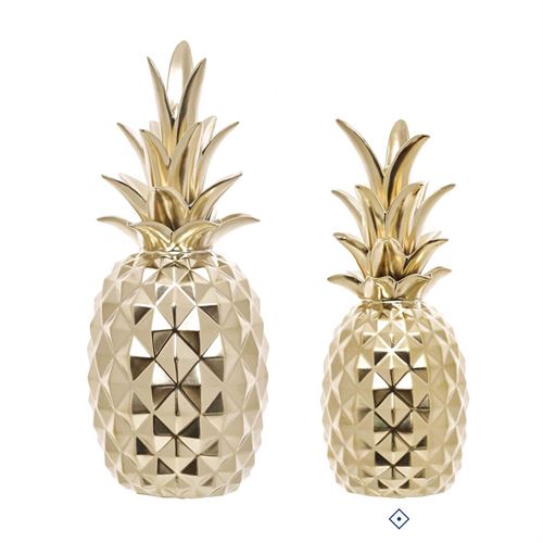 ANANAS CERAMICA DOURADO C 15,00 L 15,00 A 39,00