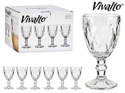 83533 C/6 COPOS VIDRO 330ML DIAMANTE