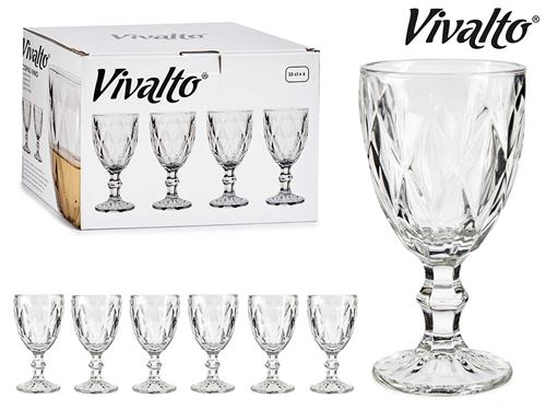 COPOS VIDRO 330ML DIAMANTE SET6