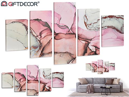 94974 TELA 5 PEÇAS MARMORE ROSA 80X30X8CM