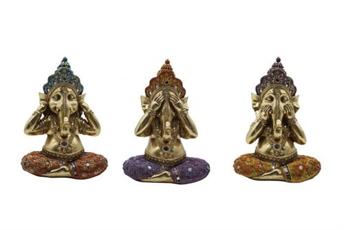 FD-194747 FIGURA RESINA 15X10X22 GANESHA 3 MOD