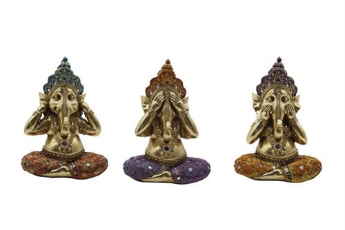 FIGURA RESINA 15X10X22 GANESHA 3 MOD