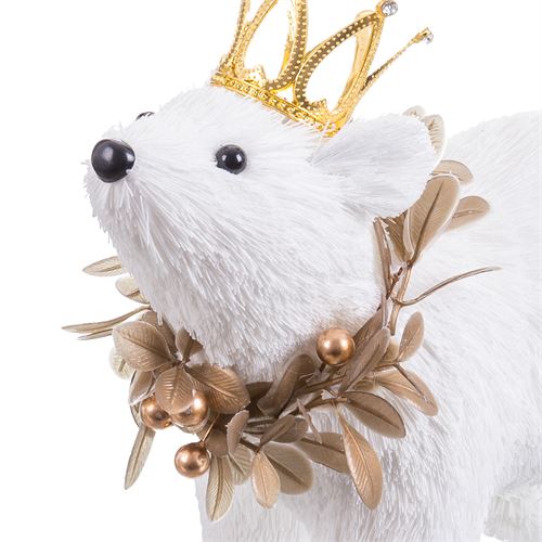 723456 URSO COROA ÉSPUMA BRANCO 21 X 11 X 18 CM
