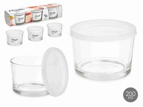 890030 SET 3 RECIPIENTE VIDRO 200ML