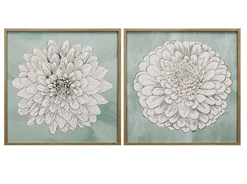 426952 TELA COM MOLDURA FLOR 2 SURT GESSO 3D 50X50X2,5 CM