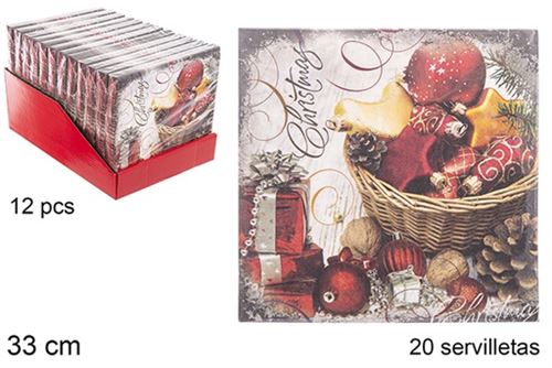 113935 GUARDANAPO NATAL 20PÇS 3 CAPAS 33CM