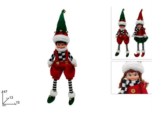 380278 ELFO 47CM VERMELHO/VERDE