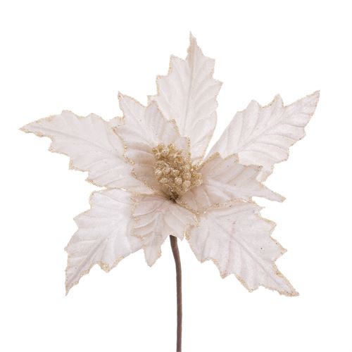 118192 HASTE FLOR TECIDO MARFIM 19X19X18CM