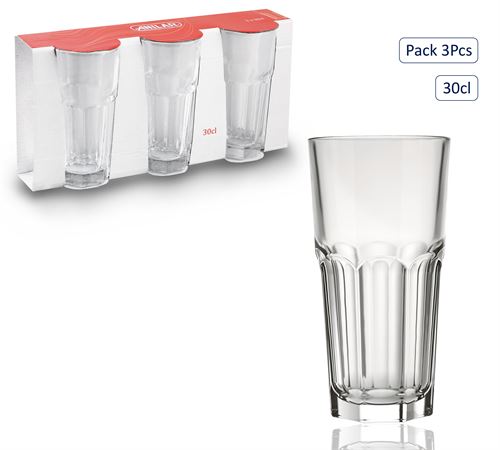 RYG6024 CJ. 3 COPOS DE VIDRO 30 CL