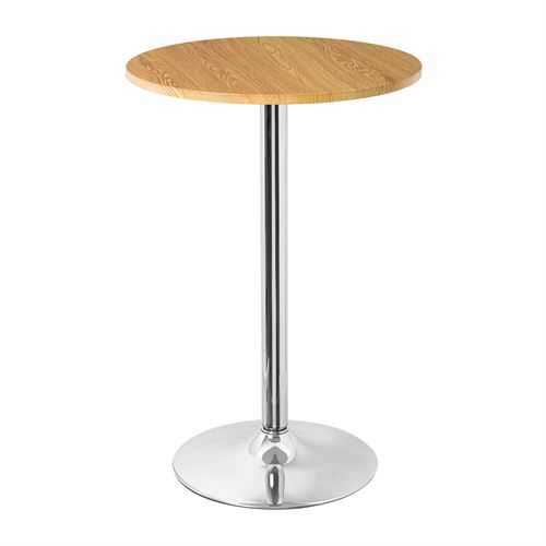 125860 MESA  APOIO CROMADO-MDF NATURAL 60 X 60 X 89 CM