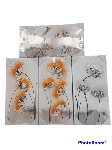 123837 QUADRO PINTADO FLORES SORT 30X60CM