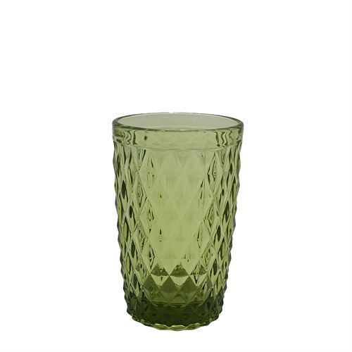 24386 COPOS DIAMOND VIDRO GREEN 350ML