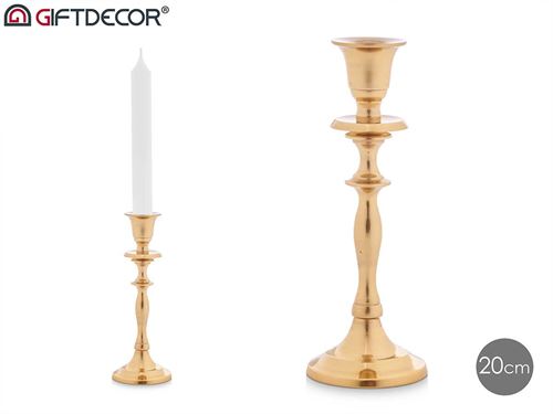 91449 CASTIÇAL METAL OURO 20CM