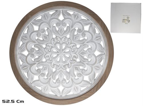 421827 PAREDE MANDALA KALU MDF 52,5X2X52,5 CM