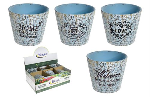 VASO HOME GARDEN AZUL 11,5X11,5X11CM