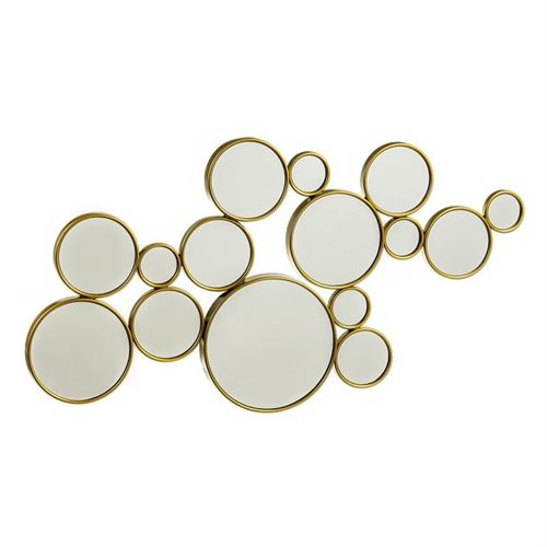 70099200 ESPELHO CIRCULOS REDONDO DOURADO 52X100CM