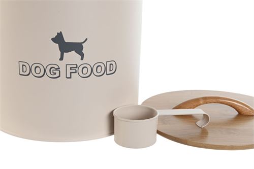 PC-217586 LATA METAL BAMBU 21X21X23 8L COMIDA BEGE