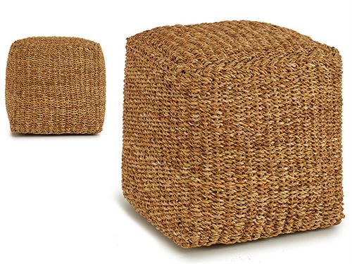 PUFF RATTAN QUADRADO 39X43CM