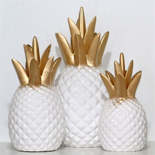 W231- ANANÁS BRANCO OURO 37CM
