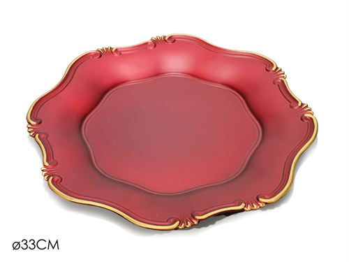 441611 PRATO MARCADOR VERMELHO/OURO 33CM